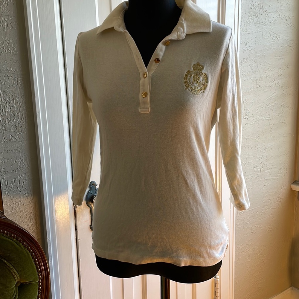 Ralph Lauren Petites polo top 3/4 sleeve